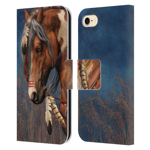 Laurie Prindle Fantasy Horse Native American War Pony Leather Book Wallet Case Cover For Apple iPhone 7 / 8 / SE 2020 & 2022