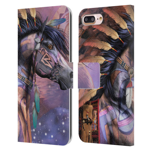 Laurie Prindle Fantasy Horse Native American Shaman Leather Book Wallet Case Cover For Apple iPhone 7 Plus / iPhone 8 Plus