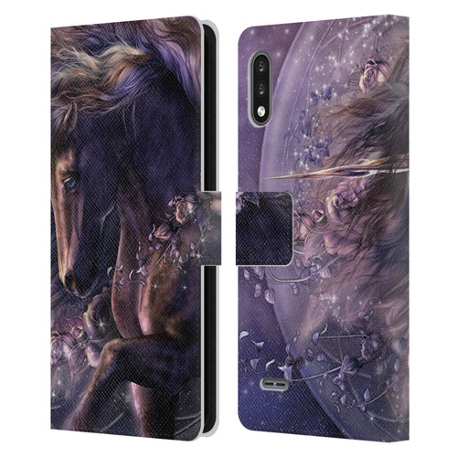 Laurie Prindle Fantasy Horse Chimera Black Rose Unicorn Leather Book Wallet Case Cover For LG K22