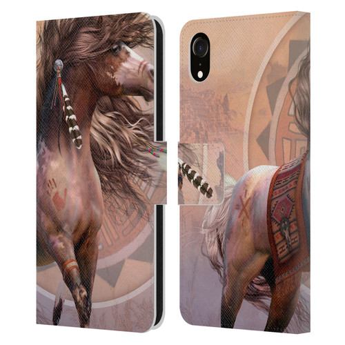 Laurie Prindle Fantasy Horse Spirit Warrior Leather Book Wallet Case Cover For Apple iPhone XR