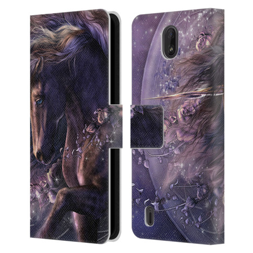 Laurie Prindle Fantasy Horse Chimera Black Rose Unicorn Leather Book Wallet Case Cover For Nokia C01 Plus/C1 2nd Edition