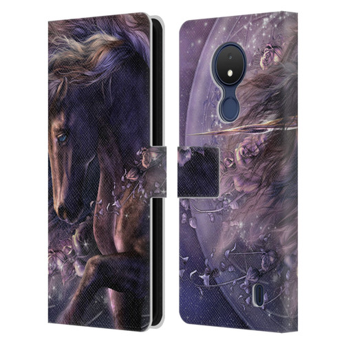 Laurie Prindle Fantasy Horse Chimera Black Rose Unicorn Leather Book Wallet Case Cover For Nokia C21