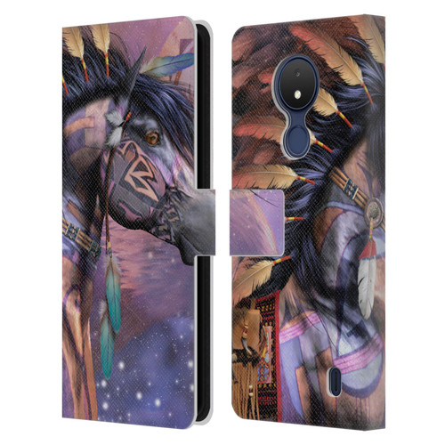 Laurie Prindle Fantasy Horse Native American Shaman Leather Book Wallet Case Cover For Nokia C21