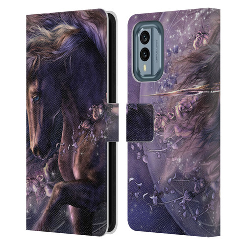 Laurie Prindle Fantasy Horse Chimera Black Rose Unicorn Leather Book Wallet Case Cover For Nokia X30