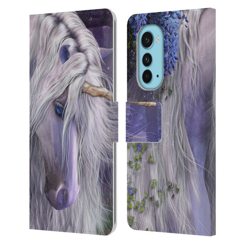 Laurie Prindle Fantasy Horse Moonlight Serenade Unicorn Leather Book Wallet Case Cover For Motorola Edge (2022)