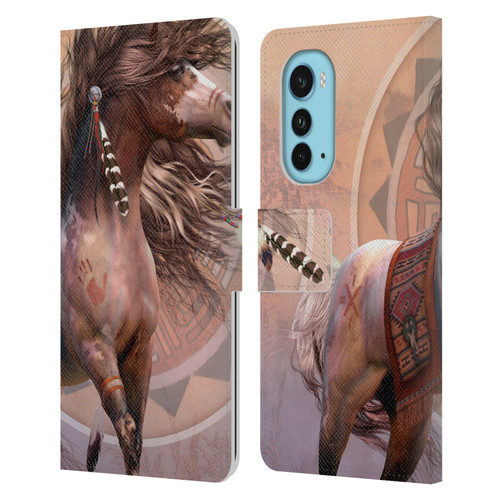 Laurie Prindle Fantasy Horse Spirit Warrior Leather Book Wallet Case Cover For Motorola Edge (2022)