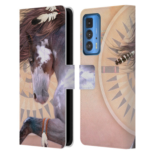 Laurie Prindle Fantasy Horse Native Spirit Leather Book Wallet Case Cover For Motorola Edge 20 Pro