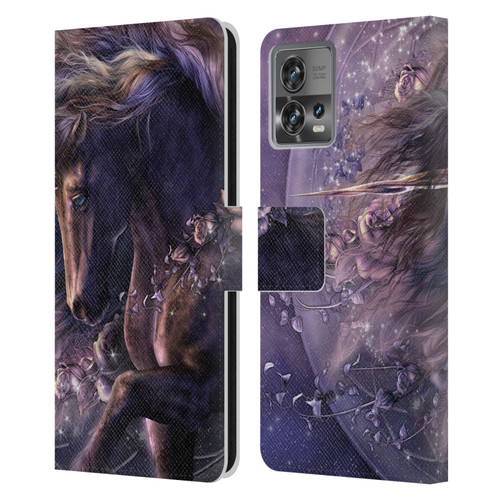 Laurie Prindle Fantasy Horse Chimera Black Rose Unicorn Leather Book Wallet Case Cover For Motorola Moto Edge 30 Fusion