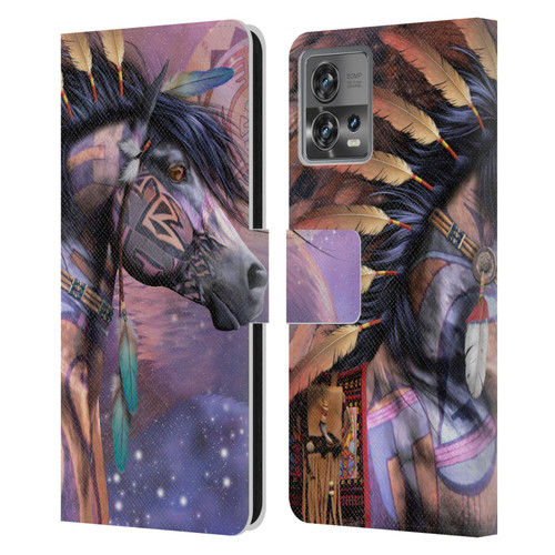 Laurie Prindle Fantasy Horse Native American Shaman Leather Book Wallet Case Cover For Motorola Moto Edge 30 Fusion