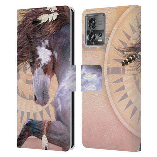 Laurie Prindle Fantasy Horse Native Spirit Leather Book Wallet Case Cover For Motorola Moto Edge 30 Fusion