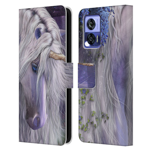 Laurie Prindle Fantasy Horse Moonlight Serenade Unicorn Leather Book Wallet Case Cover For Motorola Edge 30 Neo 5G