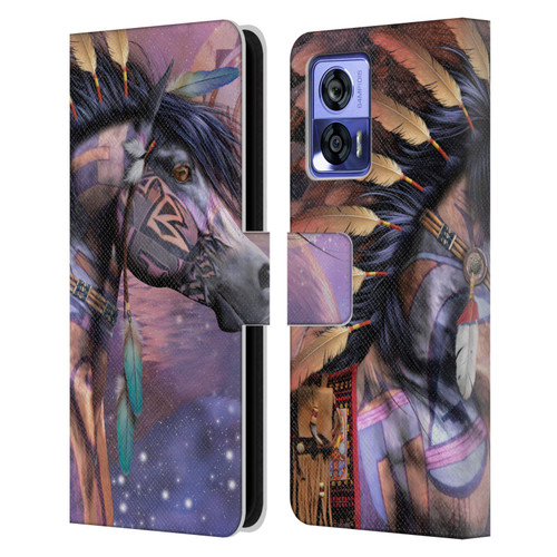 Laurie Prindle Fantasy Horse Native American Shaman Leather Book Wallet Case Cover For Motorola Edge 30 Neo 5G