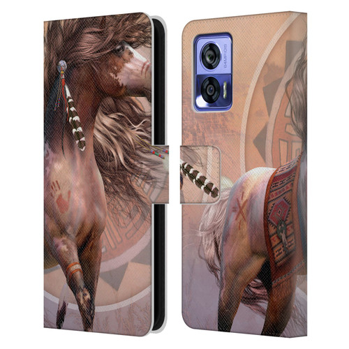 Laurie Prindle Fantasy Horse Spirit Warrior Leather Book Wallet Case Cover For Motorola Edge 30 Neo 5G