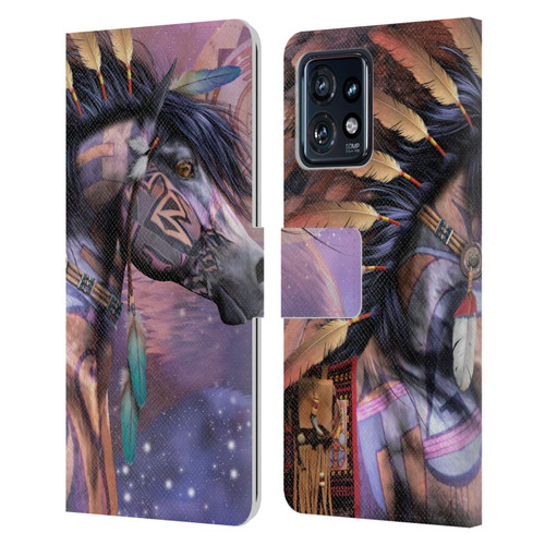 Laurie Prindle Fantasy Horse Native American Shaman Leather Book Wallet Case Cover For Motorola Moto Edge 40 Pro