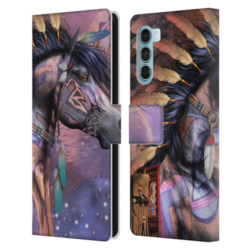 Laurie Prindle Fantasy Horse Native American Shaman Leather Book Wallet Case Cover For Motorola Edge S30 / Moto G200 5G