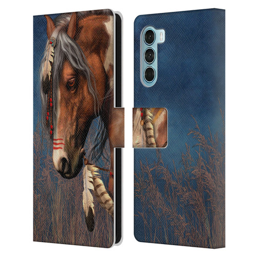 Laurie Prindle Fantasy Horse Native American War Pony Leather Book Wallet Case Cover For Motorola Edge S30 / Moto G200 5G