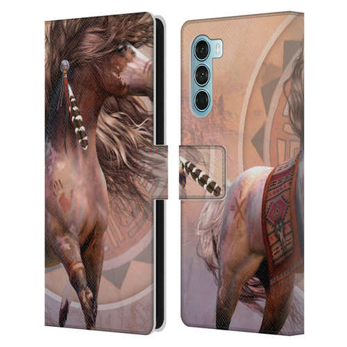 Laurie Prindle Fantasy Horse Spirit Warrior Leather Book Wallet Case Cover For Motorola Edge S30 / Moto G200 5G