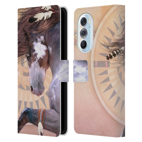 Laurie Prindle Fantasy Horse Native Spirit Leather Book Wallet Case Cover For Motorola Edge X30