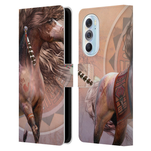 Laurie Prindle Fantasy Horse Spirit Warrior Leather Book Wallet Case Cover For Motorola Edge X30