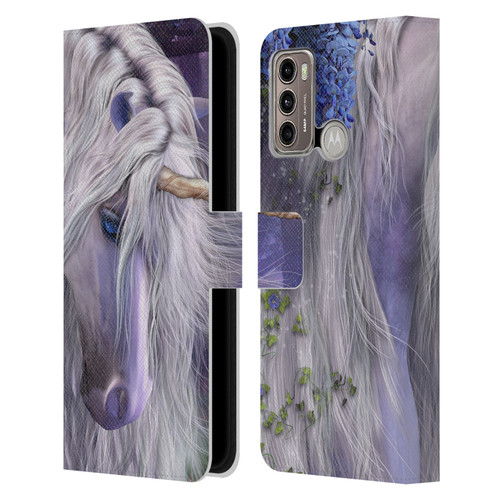 Laurie Prindle Fantasy Horse Moonlight Serenade Unicorn Leather Book Wallet Case Cover For Motorola Moto G60 / Moto G40 Fusion