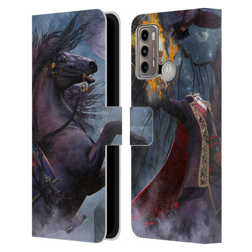 Laurie Prindle Fantasy Horse Sleepy Hollow Warrior Leather Book Wallet Case Cover For Motorola Moto G60 / Moto G40 Fusion