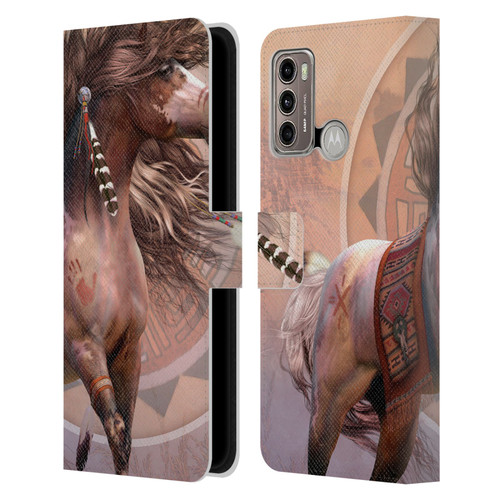Laurie Prindle Fantasy Horse Spirit Warrior Leather Book Wallet Case Cover For Motorola Moto G60 / Moto G40 Fusion