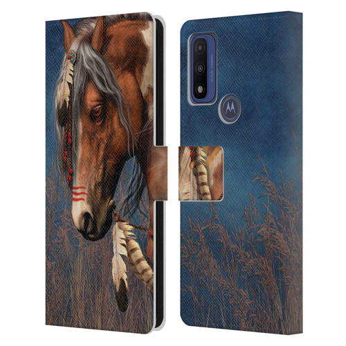 Laurie Prindle Fantasy Horse Native American War Pony Leather Book Wallet Case Cover For Motorola G Pure