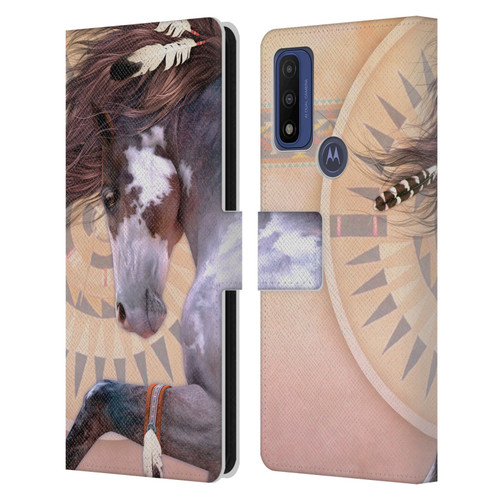 Laurie Prindle Fantasy Horse Native Spirit Leather Book Wallet Case Cover For Motorola G Pure