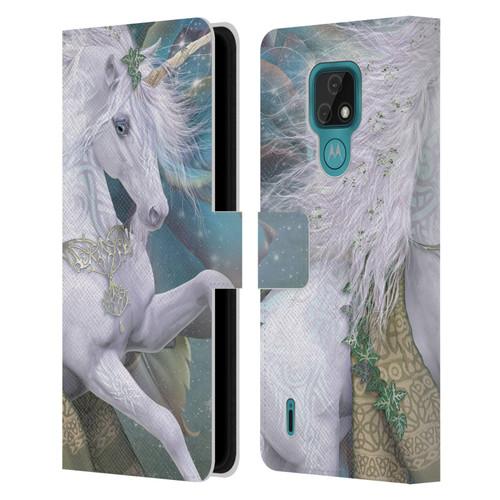Laurie Prindle Fantasy Horse Kieran Unicorn Leather Book Wallet Case Cover For Motorola Moto E7