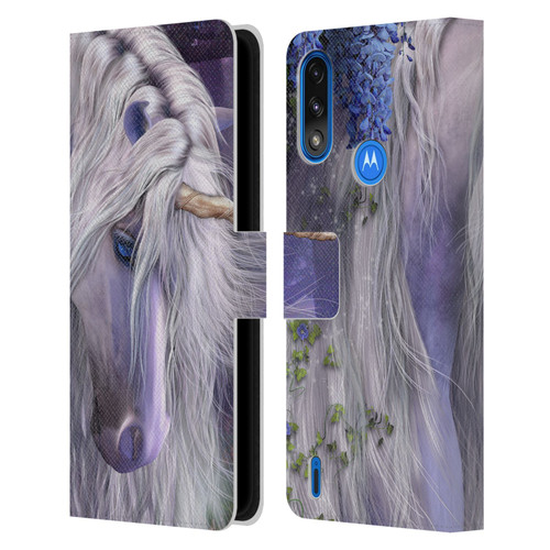 Laurie Prindle Fantasy Horse Moonlight Serenade Unicorn Leather Book Wallet Case Cover For Motorola Moto E7 Power / Moto E7i Power