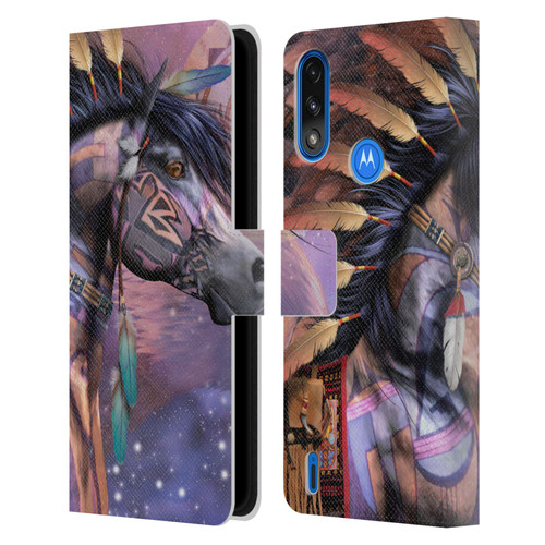 Laurie Prindle Fantasy Horse Native American Shaman Leather Book Wallet Case Cover For Motorola Moto E7 Power / Moto E7i Power