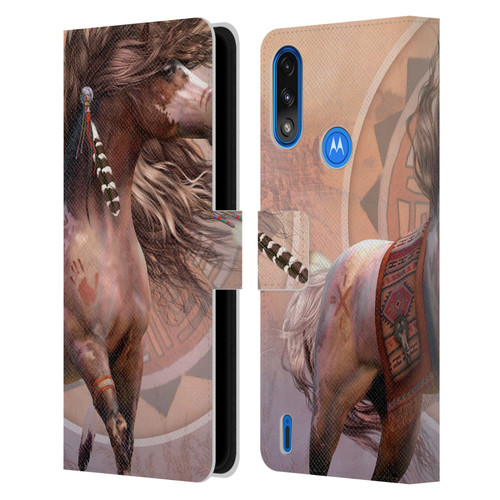 Laurie Prindle Fantasy Horse Spirit Warrior Leather Book Wallet Case Cover For Motorola Moto E7 Power / Moto E7i Power