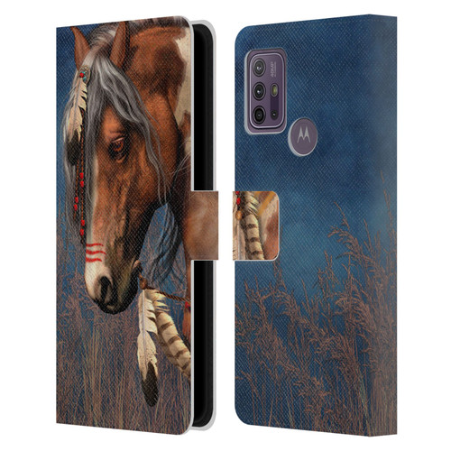 Laurie Prindle Fantasy Horse Native American War Pony Leather Book Wallet Case Cover For Motorola Moto G10 / Moto G20 / Moto G30