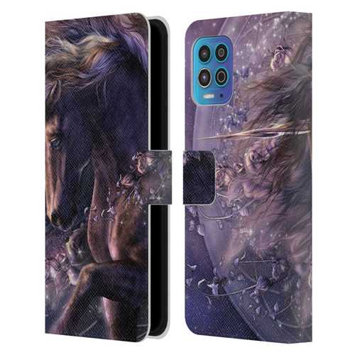 Laurie Prindle Fantasy Horse Chimera Black Rose Unicorn Leather Book Wallet Case Cover For Motorola Moto G100