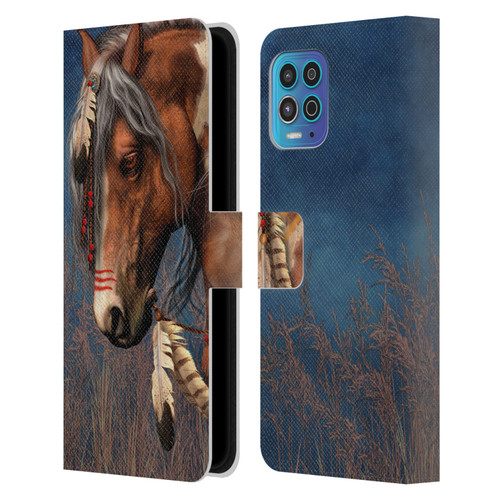 Laurie Prindle Fantasy Horse Native American War Pony Leather Book Wallet Case Cover For Motorola Moto G100