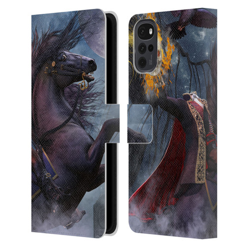 Laurie Prindle Fantasy Horse Sleepy Hollow Warrior Leather Book Wallet Case Cover For Motorola Moto G22