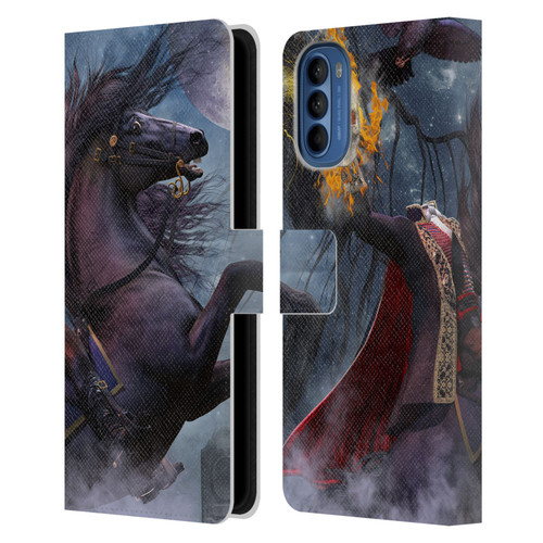 Laurie Prindle Fantasy Horse Sleepy Hollow Warrior Leather Book Wallet Case Cover For Motorola Moto G41