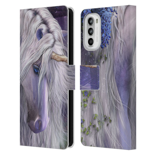 Laurie Prindle Fantasy Horse Moonlight Serenade Unicorn Leather Book Wallet Case Cover For Motorola Moto G52