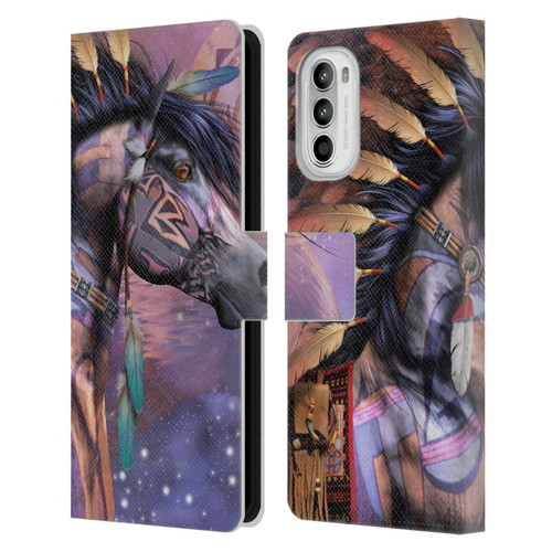 Laurie Prindle Fantasy Horse Native American Shaman Leather Book Wallet Case Cover For Motorola Moto G52