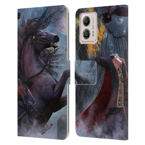 Laurie Prindle Fantasy Horse Sleepy Hollow Warrior Leather Book Wallet Case Cover For Motorola Moto G53 5G