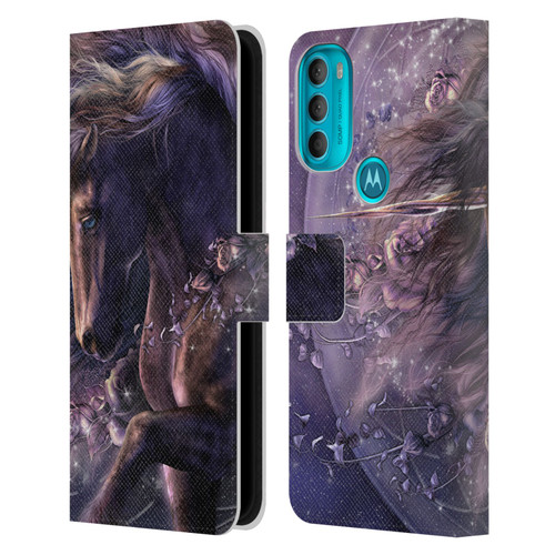 Laurie Prindle Fantasy Horse Chimera Black Rose Unicorn Leather Book Wallet Case Cover For Motorola Moto G71 5G