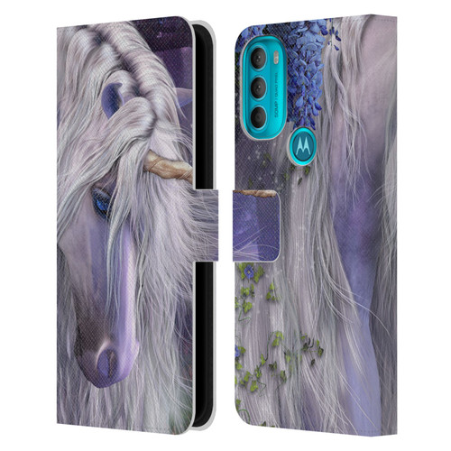 Laurie Prindle Fantasy Horse Moonlight Serenade Unicorn Leather Book Wallet Case Cover For Motorola Moto G71 5G