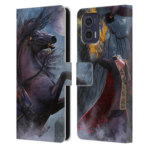Laurie Prindle Fantasy Horse Sleepy Hollow Warrior Leather Book Wallet Case Cover For Motorola Moto G73 5G