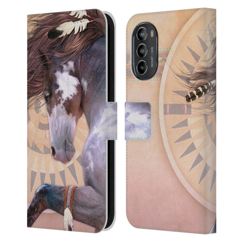 Laurie Prindle Fantasy Horse Native Spirit Leather Book Wallet Case Cover For Motorola Moto G82 5G