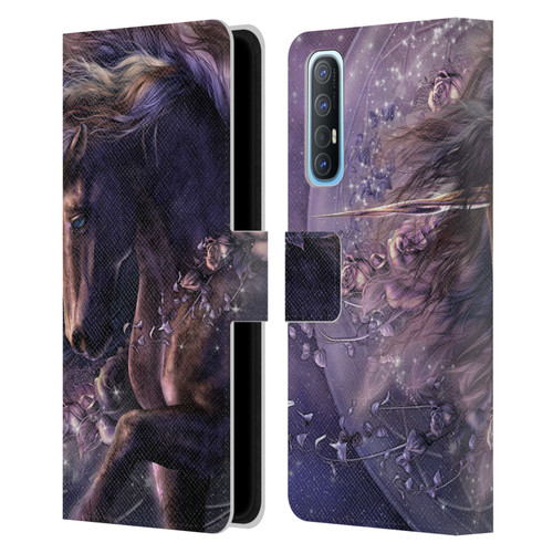 Laurie Prindle Fantasy Horse Chimera Black Rose Unicorn Leather Book Wallet Case Cover For OPPO Find X2 Neo 5G