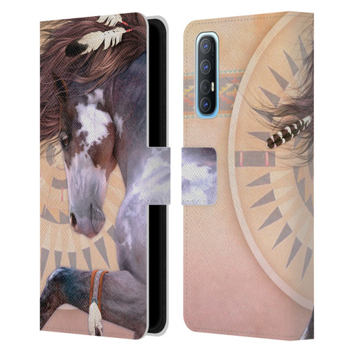Laurie Prindle Fantasy Horse Native Spirit Leather Book Wallet Case Cover For OPPO Find X2 Neo 5G