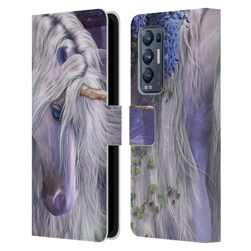 Laurie Prindle Fantasy Horse Moonlight Serenade Unicorn Leather Book Wallet Case Cover For OPPO Find X3 Neo / Reno5 Pro+ 5G