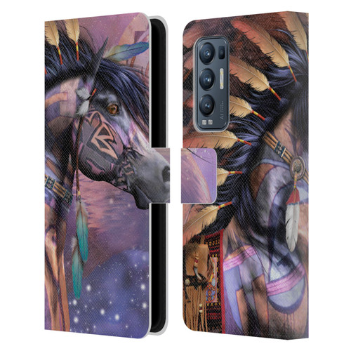 Laurie Prindle Fantasy Horse Native American Shaman Leather Book Wallet Case Cover For OPPO Find X3 Neo / Reno5 Pro+ 5G