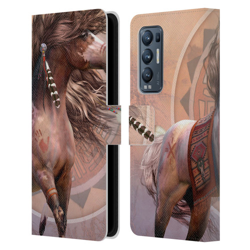 Laurie Prindle Fantasy Horse Spirit Warrior Leather Book Wallet Case Cover For OPPO Find X3 Neo / Reno5 Pro+ 5G