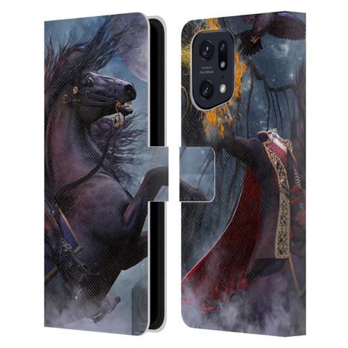 Laurie Prindle Fantasy Horse Sleepy Hollow Warrior Leather Book Wallet Case Cover For OPPO Find X5